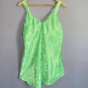 A' MILAN Green Floral Vine Nightgown Medium